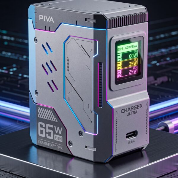 PIVA 65w Trio GaN Charger with Display